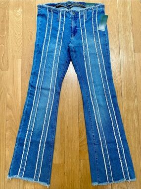 wild fable Low-Rise Distressed Stripe Denim Blue Jeans